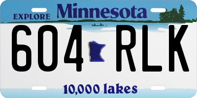 MN license plate 604RLK