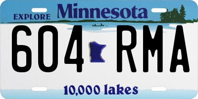 MN license plate 604RMA
