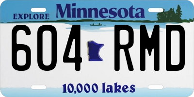 MN license plate 604RMD