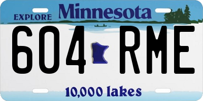 MN license plate 604RME