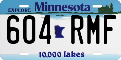 MN license plate 604RMF