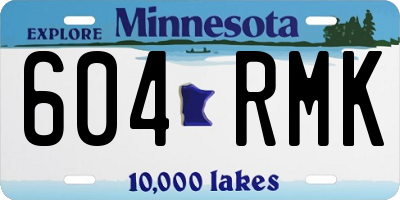MN license plate 604RMK