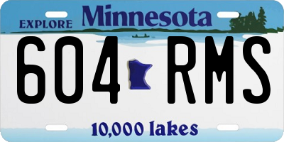 MN license plate 604RMS