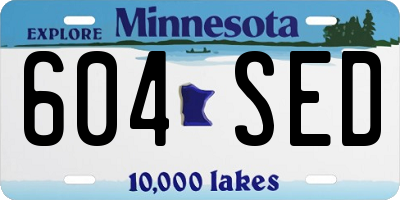 MN license plate 604SED