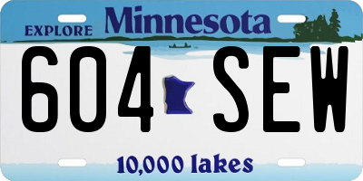 MN license plate 604SEW