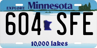 MN license plate 604SFE