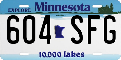 MN license plate 604SFG