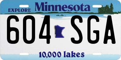 MN license plate 604SGA