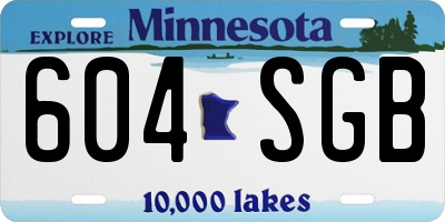 MN license plate 604SGB