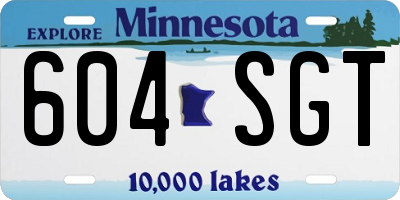 MN license plate 604SGT