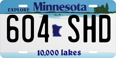 MN license plate 604SHD