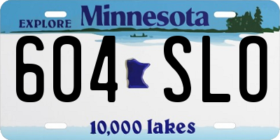 MN license plate 604SLO