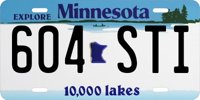 MN license plate 604STI