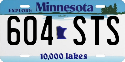 MN license plate 604STS