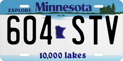 MN license plate 604STV