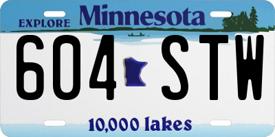 MN license plate 604STW