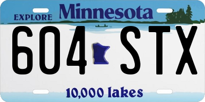 MN license plate 604STX
