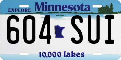 MN license plate 604SUI