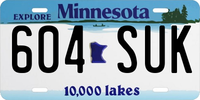 MN license plate 604SUK