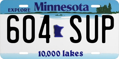 MN license plate 604SUP
