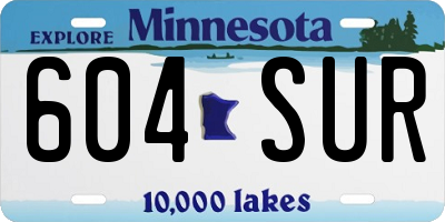 MN license plate 604SUR