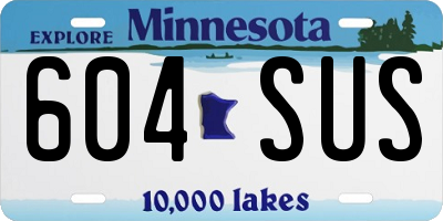 MN license plate 604SUS