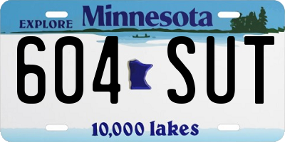 MN license plate 604SUT
