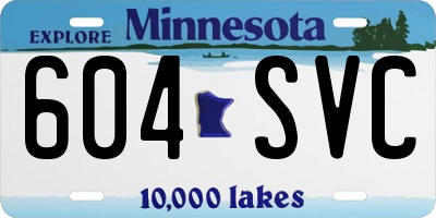 MN license plate 604SVC