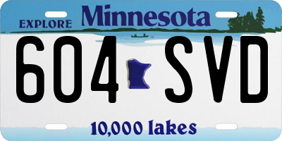 MN license plate 604SVD