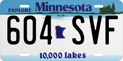 MN license plate 604SVF