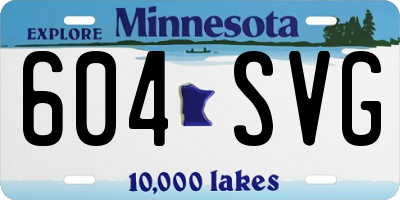 MN license plate 604SVG