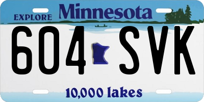 MN license plate 604SVK