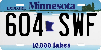 MN license plate 604SWF