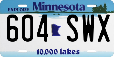 MN license plate 604SWX
