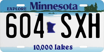 MN license plate 604SXH