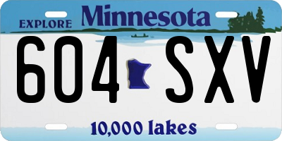 MN license plate 604SXV