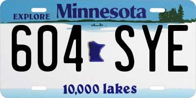MN license plate 604SYE