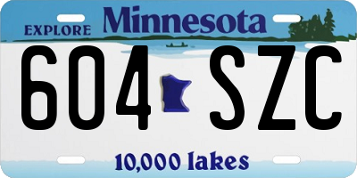 MN license plate 604SZC