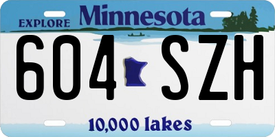 MN license plate 604SZH
