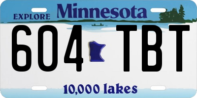 MN license plate 604TBT