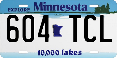 MN license plate 604TCL