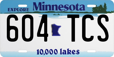 MN license plate 604TCS