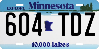 MN license plate 604TDZ