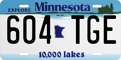 MN license plate 604TGE