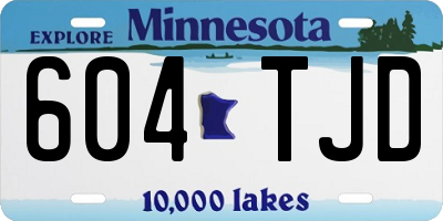MN license plate 604TJD