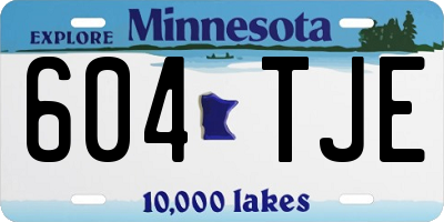 MN license plate 604TJE