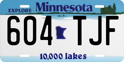 MN license plate 604TJF