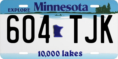 MN license plate 604TJK