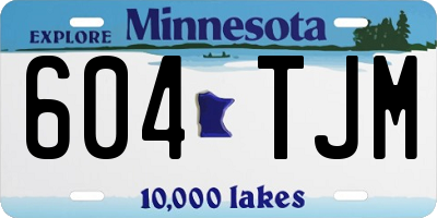 MN license plate 604TJM