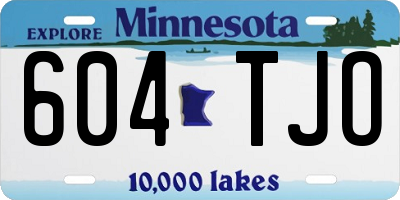 MN license plate 604TJO